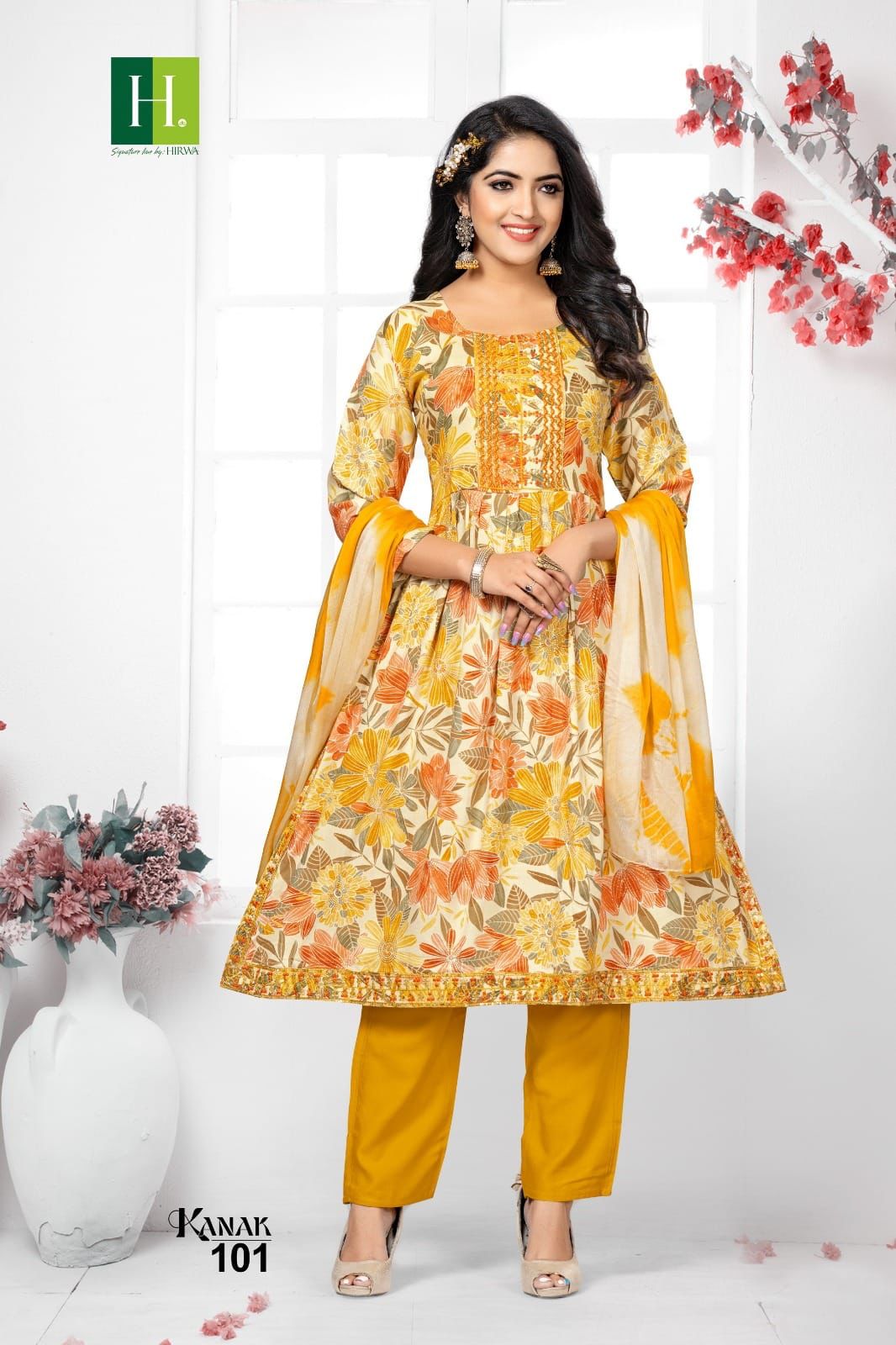 Hirwa Kanak Rayon Kurti With Bottom Dupatta Catalog
